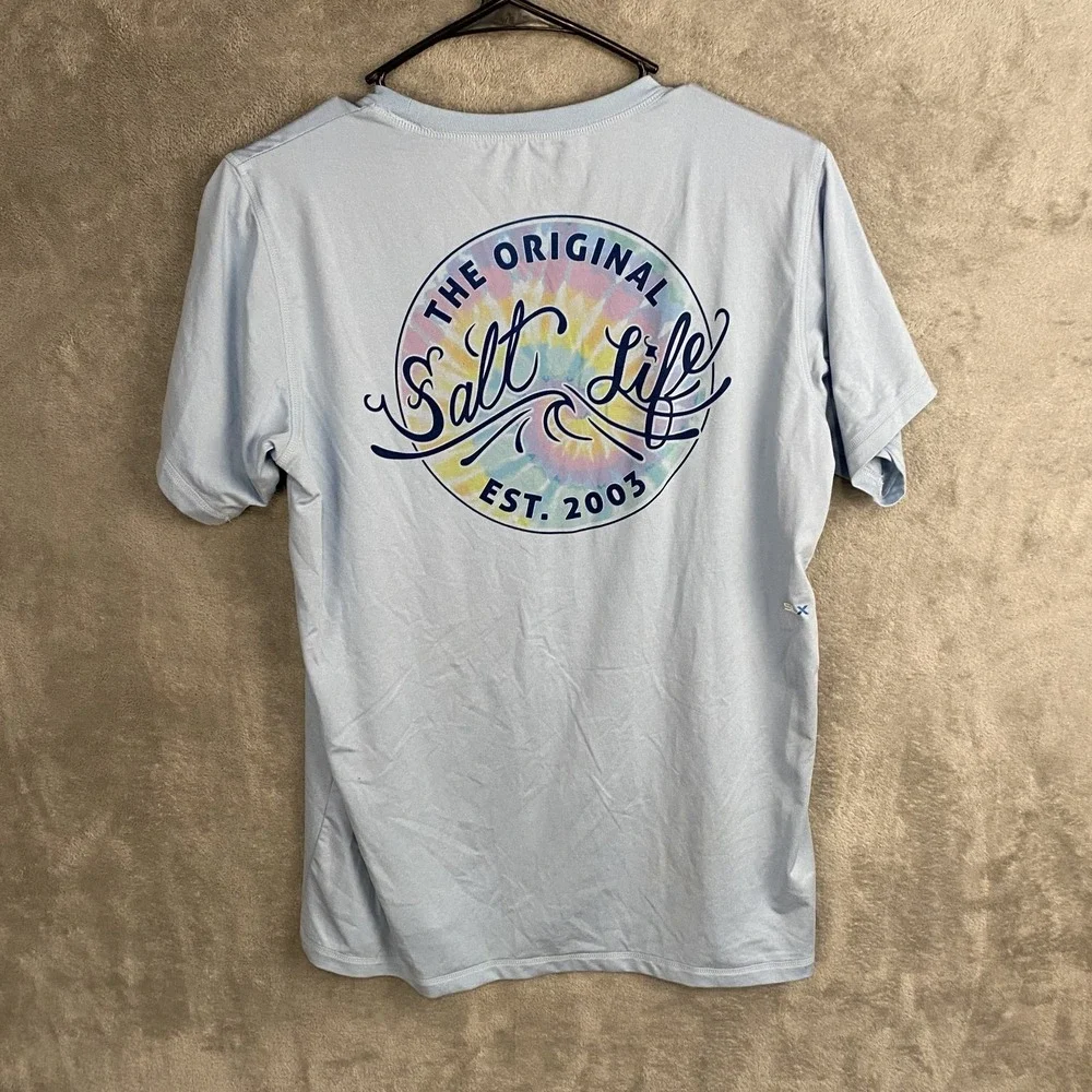 Salt Life Mens Medium SLX T-Shirt Blue